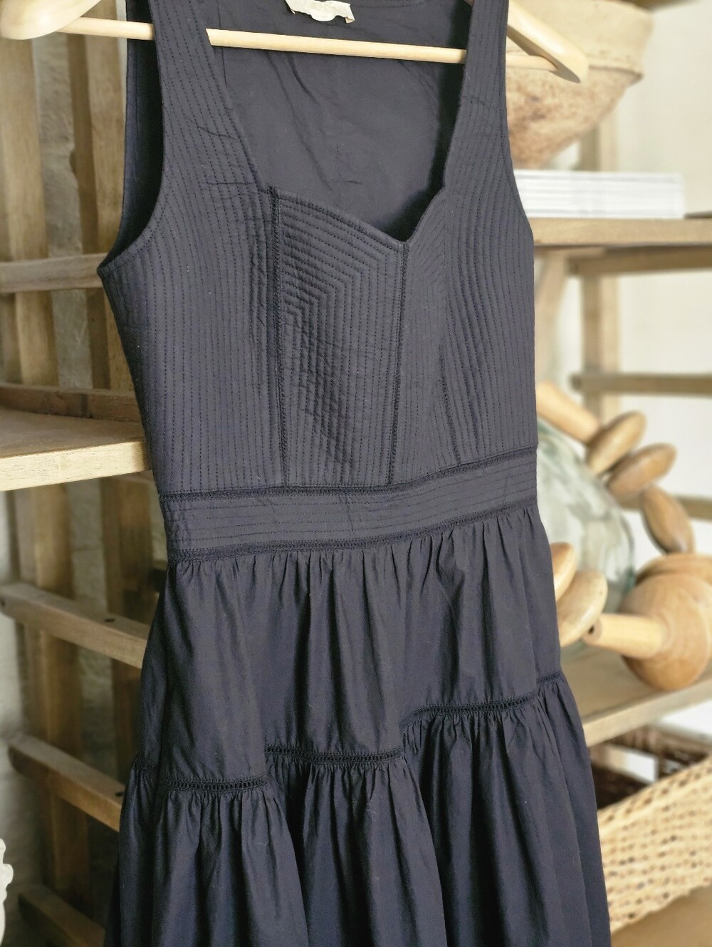 Ulla Johnson Isadora Quilted Cotton Fit & Flare Midi-Dress Size 0 - Picture 6 of 14